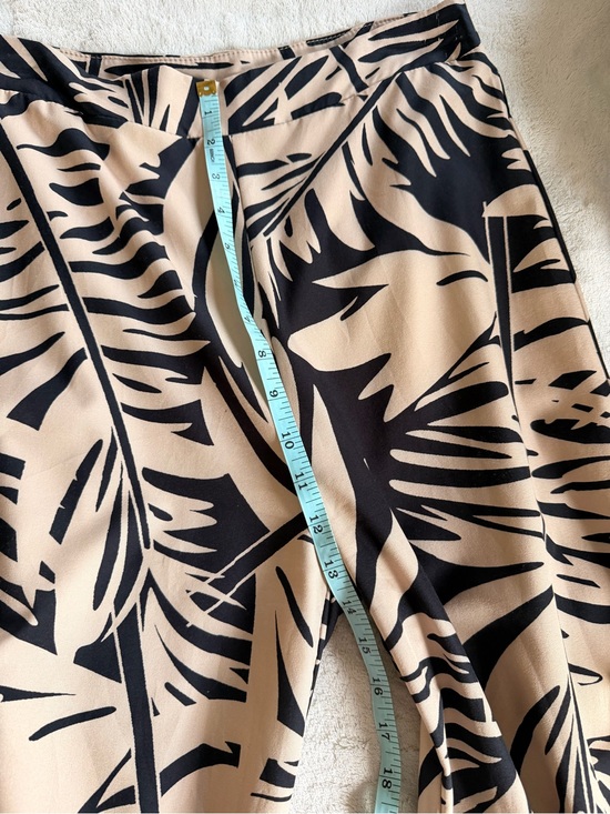 SHEIN Pants - SHEIN Beige and Black Palm-Print Wide Leg Pants